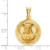 Image of 14K Yellow Gold Polished & Shiny-Cut Sagrado Corazon Circle Pendant K5596
