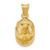 Image of 14K Yellow Gold Polished & Shiny-Cut Sagrado Corazon Oval Pendant K5603
