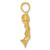 Image of 14K Yellow Gold Polished & Textured Bass Fish Pendant