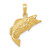Image of 14K Yellow Gold Polished & Textured Bass Fish Pendant