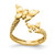 Image of 14K Yellow Gold Polished & Textured Butterfly Toe Ring