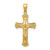 Image of 14K Yellow Gold Polished & Textured Crucifix w/ Jesus On Engraved Cross Pendant