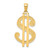 Image of 14K Yellow Gold Polished & Textured Dollar Sign Pendant