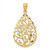 Image of 14K Yellow Gold Polished & Textured Filigree Teardrop Pendant