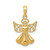 Image of 14K Yellow Gold Polished & Textured Guardian Angel w/ Heart Pendant