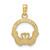 Image of 14K Yellow Gold Polished & Textured Round Claddagh Pendant