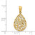 Image of 14K Yellow Gold Polished & Textured Small Filigree Teardrop Pendant
