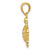 Image of 14K Yellow Gold Polished & Textured Small Shiny-Cut Turtle Pendant