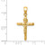 Image of 14K Yellow Gold Polished 2-D Crucifix w/ Jesus On Cross Pendant