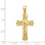 Image of 14K Yellow Gold Polished 2-D Crucifix w/ Jesus On Engraved Cross Pendant