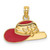 Image of 14K Yellow Gold Polished 2-D Red Enamel Hat Pendant