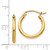 Image of 17mm 14K Yellow Gold Polished 2mm Tube Hoop Earrings T1124