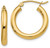 Image of 20mm 14K Yellow Gold Polished 3mm Tube Hoop Earrings T938
