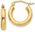 Image of 15mm 14K Yellow Gold Polished 3mm Tube Hoop Earrings T939