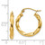 Image of 20mm 14K Yellow Gold Polished 3mm Twisted Hoop Earrings TC366