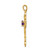 Image of 14K Yellow Gold Polished Amethyst Cross Pendant