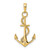 Image of 14K Yellow Gold Polished Anchor w/ Rope Pendant K5395