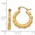 Image of 13mm 14K Yellow Gold Polished Bamboo-Style Design Hollow Hoop Earrings S825