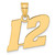 Image of 14K Yellow Gold Polished Block Number 12 Pendant