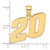 Image of 14K Yellow Gold Polished Block Number 20 Pendant