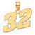 Image of 14K Yellow Gold Polished Block Number 32 Pendant