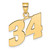 Image of 14K Yellow Gold Polished Block Number 34 Pendant Image of 14K Yellow Gold Polished Block Number 34 Pendant