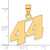 Image of 14K Yellow Gold Polished Block Number 44 Pendant Image of 14K Yellow Gold Polished Block Number 44 Pendant