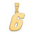 Image of 14K Yellow Gold Polished Block Number 6 Pendant Image of 14K Yellow Gold Polished Block Number 6 Pendant