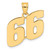 Image of 14K Yellow Gold Polished Block Number 66 Pendant