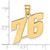 Image of 14K Yellow Gold Polished Block Number 76 Pendant
