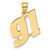 Image of 14K Yellow Gold Polished Block Number 91 Pendant