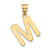 Image of 14K Yellow Gold Polished Bubble Letter M Initial Pendant