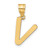 Image of 14K Yellow Gold Polished Bubble Letter V Initial Pendant