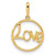 Image of 14K Yellow Gold Polished Circle LOVE Pendant