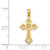Image of 14K Yellow Gold Polished Cross w/ Lace Center & Arrow Tips Pendant