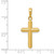 Image of 14K Yellow Gold Polished Cross w/ Stripped Border Pendant K5447
