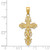 Image of 14K Yellow Gold Polished Crucifix w/ Lace Trim Pendant
