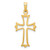 Image of 14K Yellow Gold Polished Cut-Out Fleur De Lis Cross Pendant