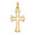 Image of 14K Yellow Gold Polished Cut-Out Fleur De Lis Cross Pendant