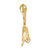 Image of 14k Yellow Gold Polished Deer Head Pendant D4596