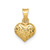 Image of 14K Yellow Gold Polished Diamond-cut Small Puffed Heart Pendant