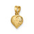 Image of 14K Yellow Gold Polished Diamond-cut Small Puffed Heart Pendant