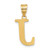 Image of 14K Yellow Gold Polished Etched Letter J Initial Pendant