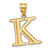 Image of 14K Yellow Gold Polished Etched Letter K Initial Pendant