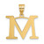 Image of 14K Yellow Gold Polished Etched Letter M Initial Pendant