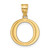 Image of 14K Yellow Gold Polished Etched Letter O Initial Pendant