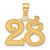 Image of 14K Yellow Gold Polished Etched Number 28 Pendant