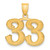 Image of 14K Yellow Gold Polished Etched Number 33 Pendant