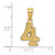 Image of 14K Yellow Gold Polished Etched Number 4 Pendant