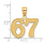 Image of 14K Yellow Gold Polished Etched Number 67 Pendant